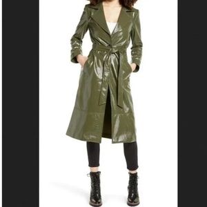 Leith shiny green trench coat